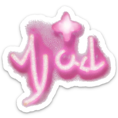 The word “vivacell” pink and sparkly font sticker