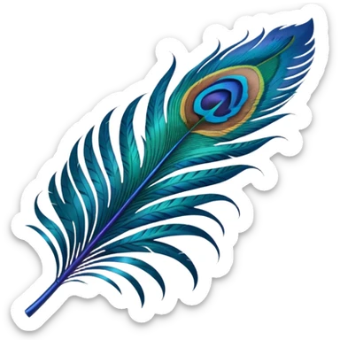 Make an peacock feather emoji. Like the reference image there is an peacock feather  sticker