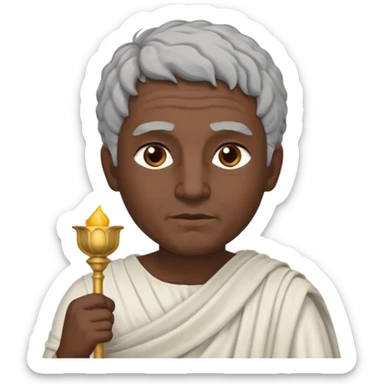 ancient greek writer with dark skin and grey hair sticker
