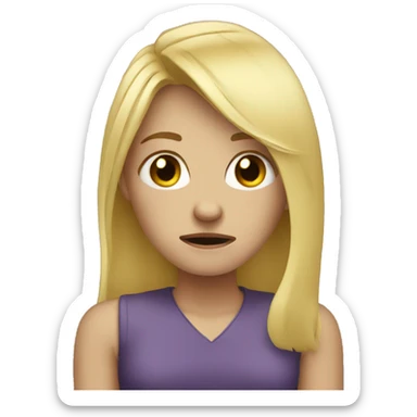 blonde hair girl crying standing up sticker