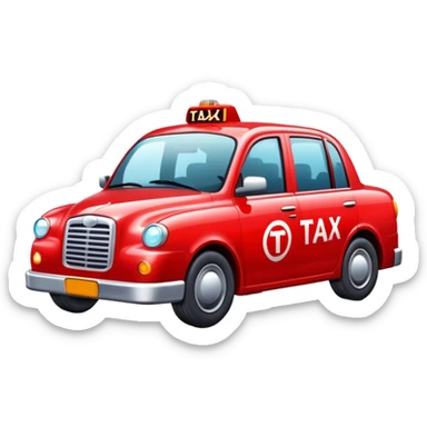 A red taxi cab with soda bubbles around it sticker