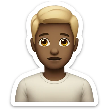 sad light skin tone boy sticker