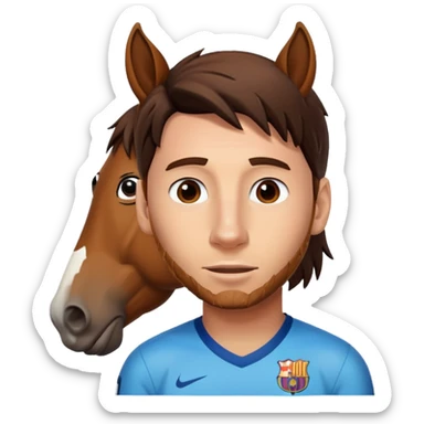 messi under horse sticker