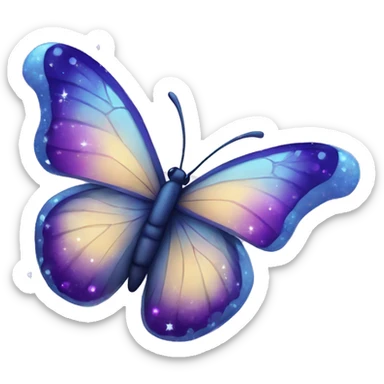 blue and purple butterfly with sparkles  sticker