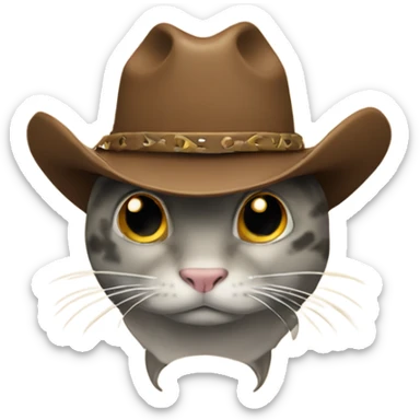 Catfish in a cowboy hat sticker