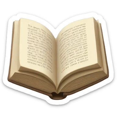 an open book with text sticker