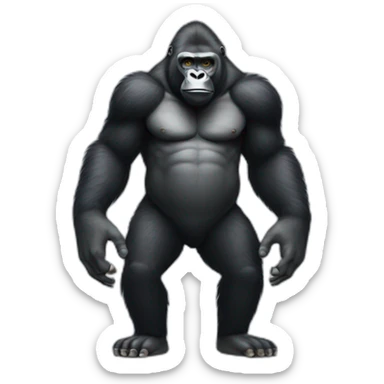 A gorilla with two arms no legs saying hi sticker