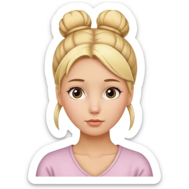 Blond girl with bun on head who just had plastic surgery sticker