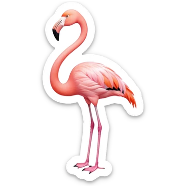 flamingo standing on one leg sticker