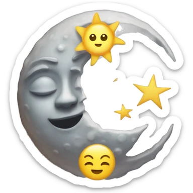 moon and sun together  sticker