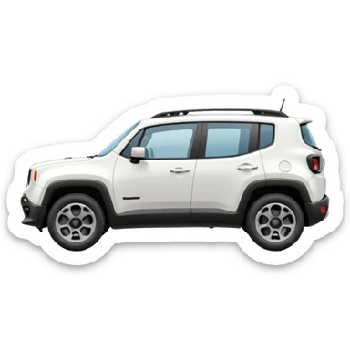 White jeep renegade from the side with a gust of air behind it like it’s driving fast sticker