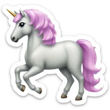 Glitter unicorn sticker