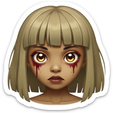 Zumbi girl with bangs  sticker