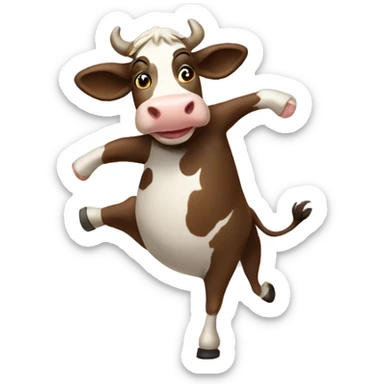 Dancing cow sticker