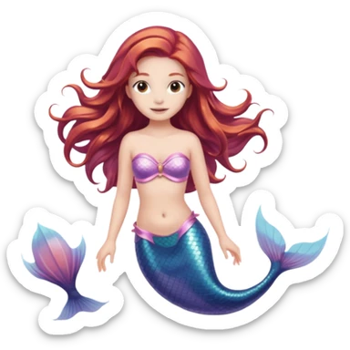 Mermaid wearing a light pink snorkel sticker