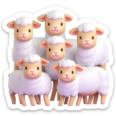 group of lambs sticker