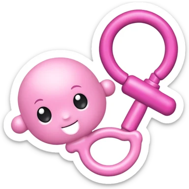 Pink baby rattle sticker