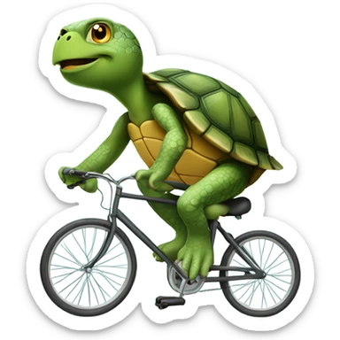 turtle on bicycle sticker