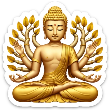 buda with a thousand arms sticker