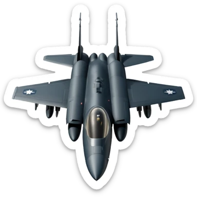 American F15, strict top-down orthographic view, silhouette clarity over realism sticker