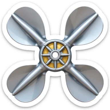 4 blade B-series  marine propeller, make it rounder and the bone is not visible sticker