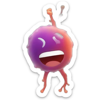 bacteria with halo on top sticker