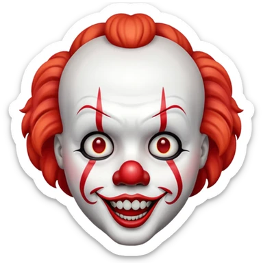 Create a emoji of pennywise.with exact red markings sticker