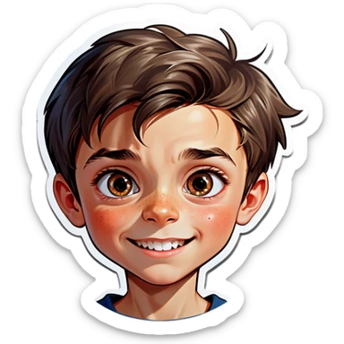 realistic portrait of a boy sticker