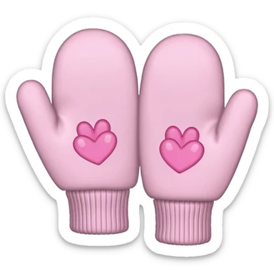 pastel pink pair of mittens sticker