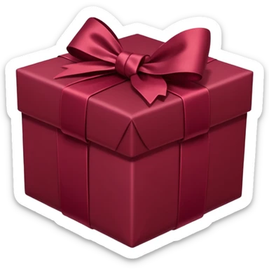 burgundy present with burgundy bow sticker