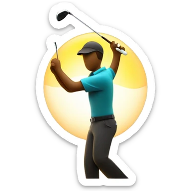 golfer with sun behind modern sticker