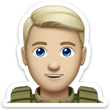 Military commando White skin blue eyes sticker