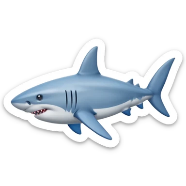 ￼ a shark with blue shoes and three legs sticker