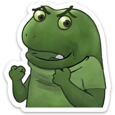 holding neck crossed arms screaming sticker