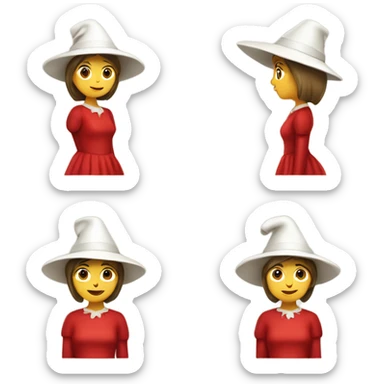 Lady in red dress and white pilgrim hat sticker