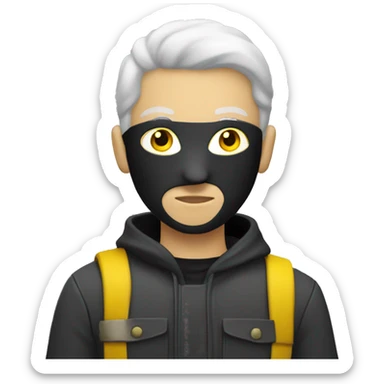 Robber with grey mask light skin yellow hair sticker
