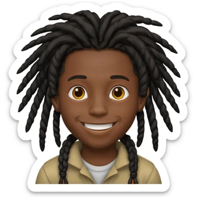 karate boy, black skin, dreadlocks sticker