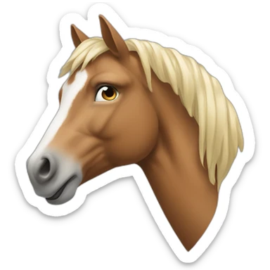 Un cheval qui regarde un caca sticker