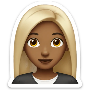 brown girl with brown eyes and black straight hair sticker