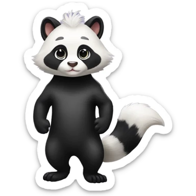 Cute skunk-panda-raccoon-ferret-cat-hybrid full body sticker