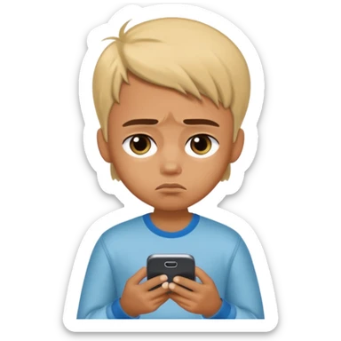 a PRETTY BRATZ boy using his phone and looking sad sticker