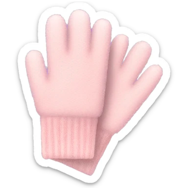 light Pink winter gloves that are fuzzy sticker