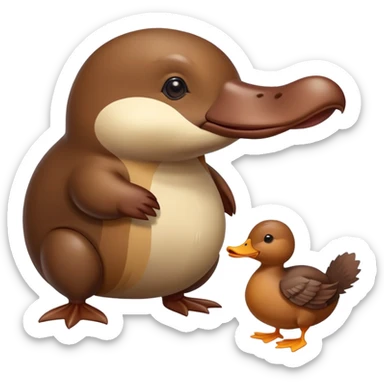 cute platypus with duck bill and beaver tail sticker