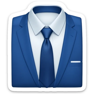 men's blue tie on white shirt, minimalism, no emojis or faces, iOS emoji style sticker
