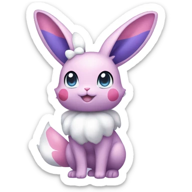 purple Kawaii Sylveon-Bunny-Pokémon full body sticker