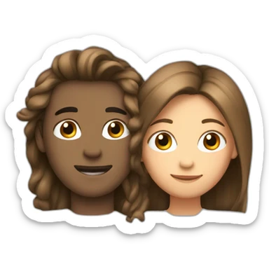 Couple hugging each other add hair in boy sticker