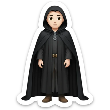 A wandering philosopher in a long black cloak full height sticker
