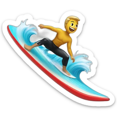 surfing on a wave sticker