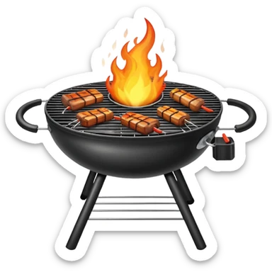 barbecue grill with fire sticker
