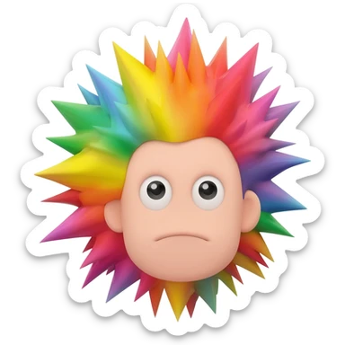 funny hair cartoon sticker